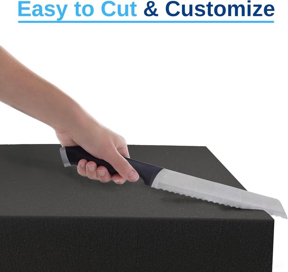 Seat Replacement Foam Padding - 2x24x72 Charcoal