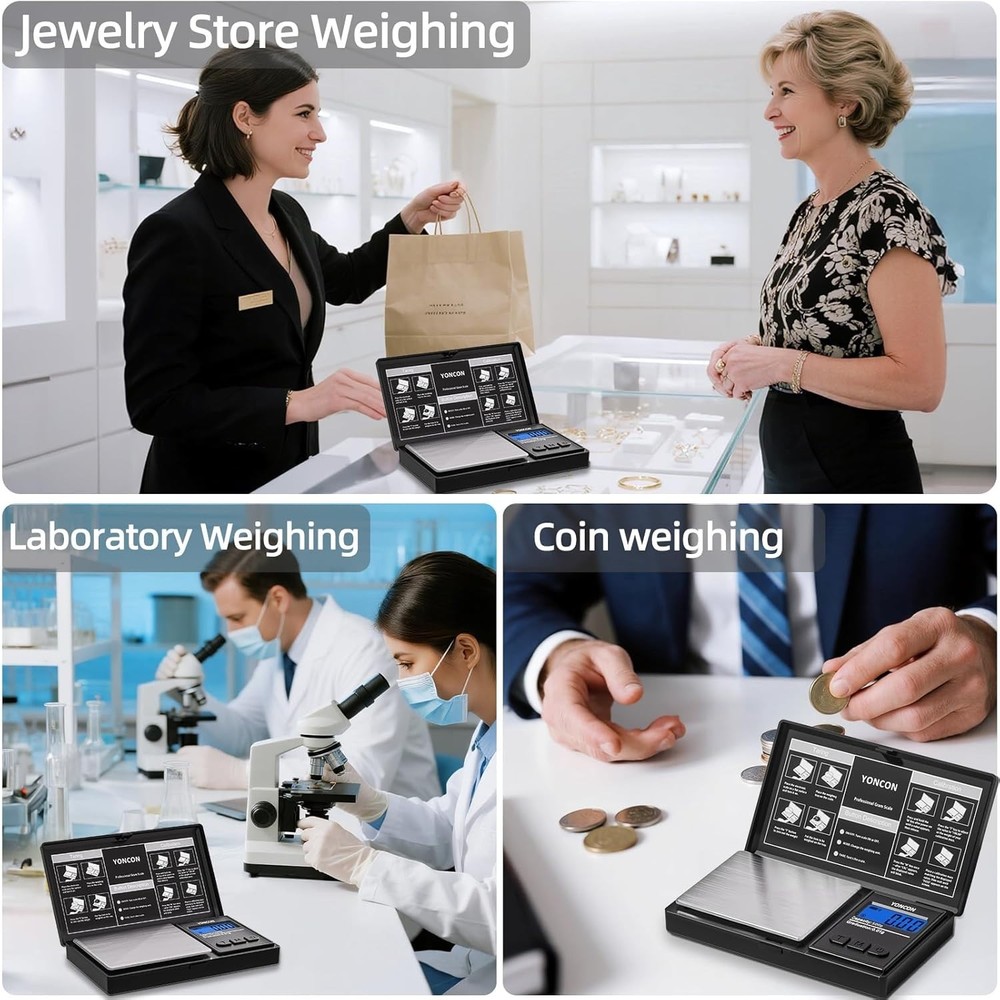 Compact 500g Digital Gram Scale with Tare Function - Accurate for Gems & Spices