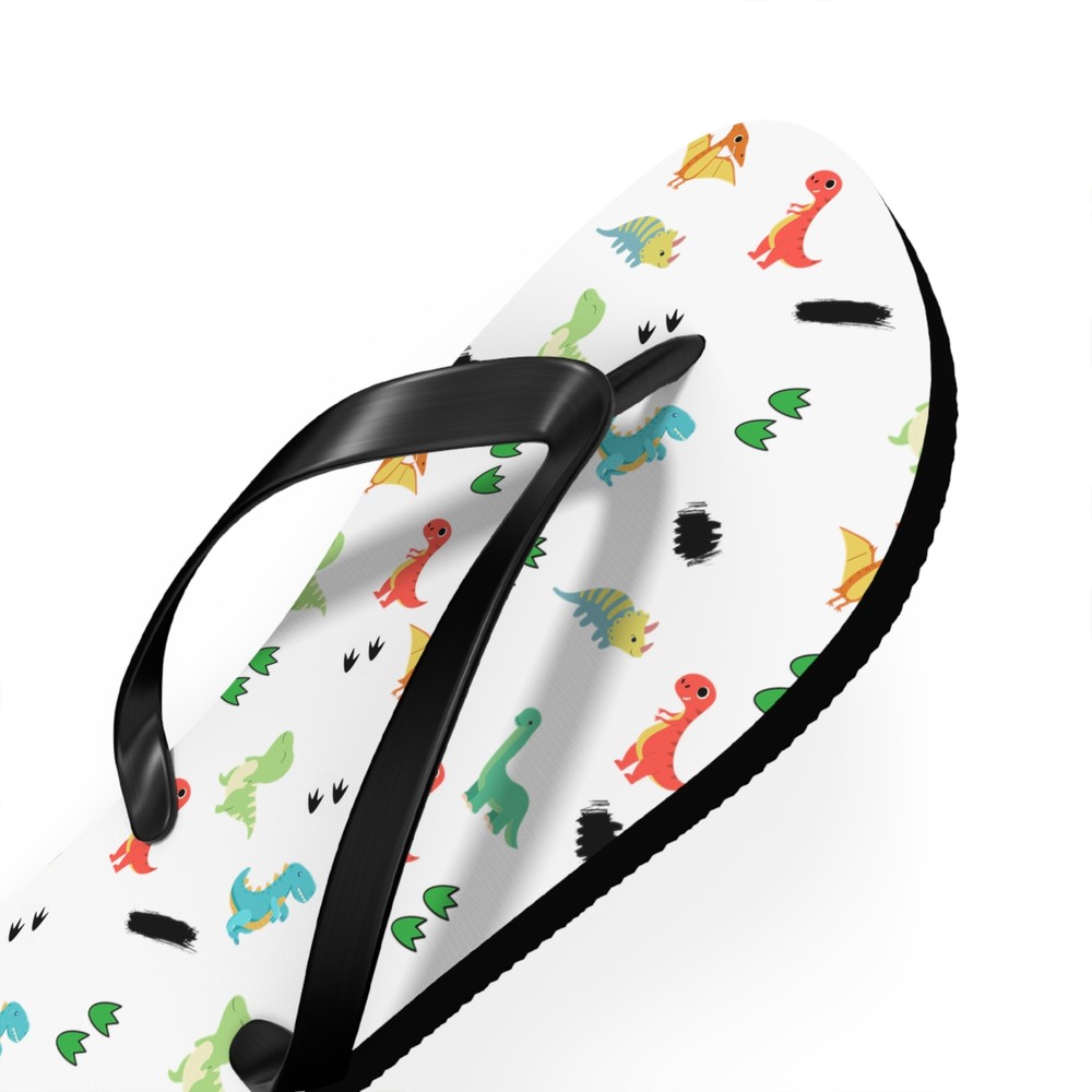 Dinosaur pattern Flip Flops Dino summer