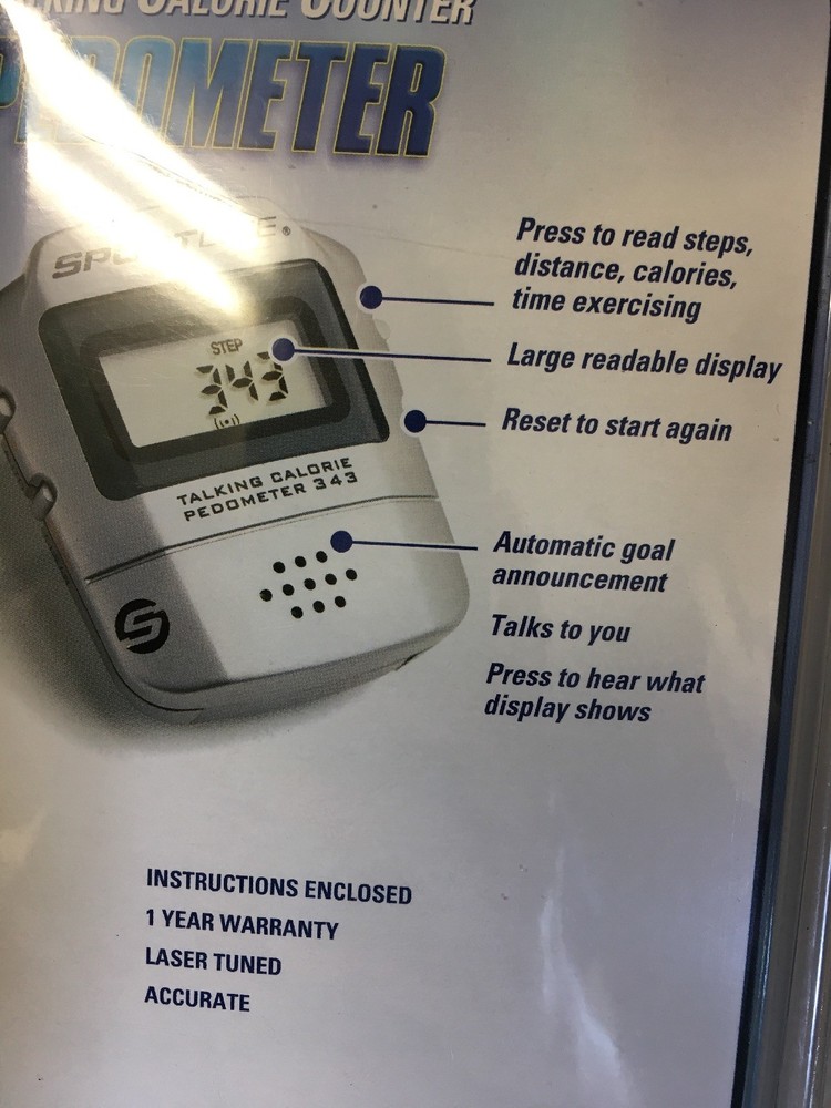 2003 Sportline Talking Calorie Counter Pedometer Model 343 Basic Series NEW