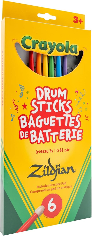 Crayola Kids Drumsticks 6 Pack with Pad