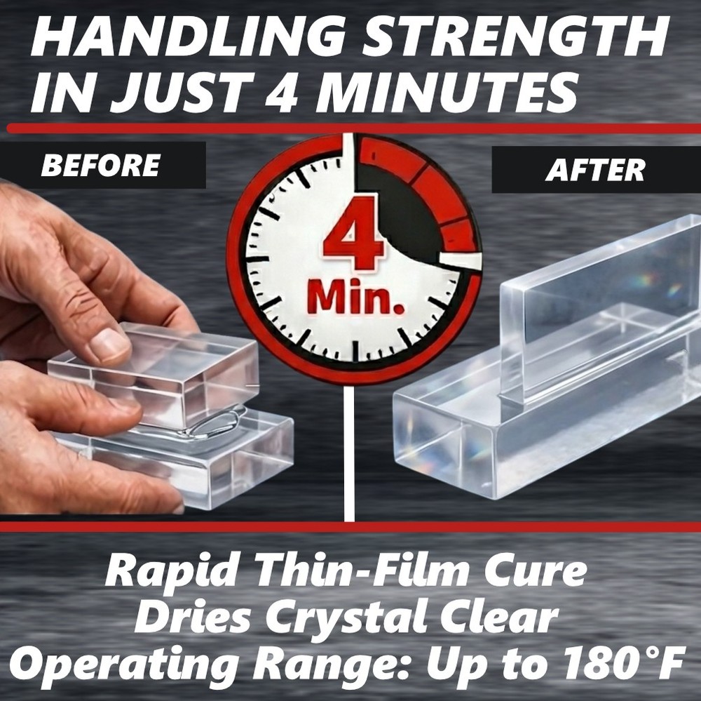 Dynatex 4 Min Clear Epoxy 2 oz - 60 Min Work Clear Bond (4-Pack)