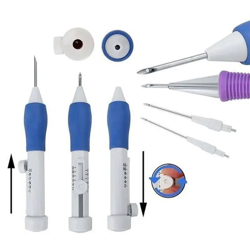 DIY Embroidery Pen Set Stitching Thread Tool Sewing Craft Kit With Storage Box