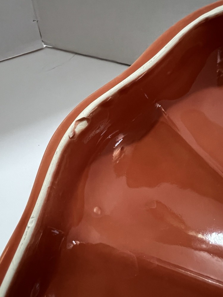 Pumpkin shaped Covered Casserole. 10 1/2” round