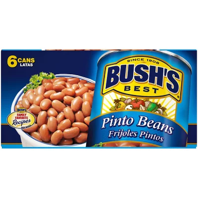 Bush's Pinto Beans, 16 oz. - 6 Pack - Nutritious & Savory