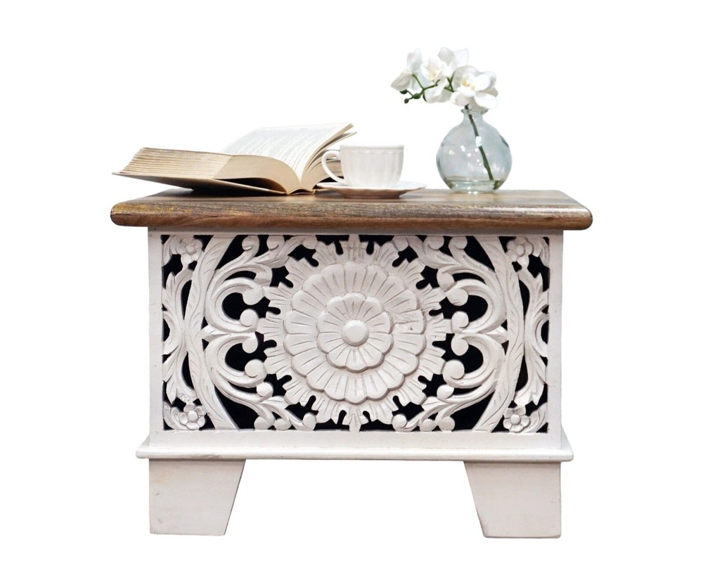 Hand-crafted Solid Wood Small Storage Trunk/Nightstand/Accent Table