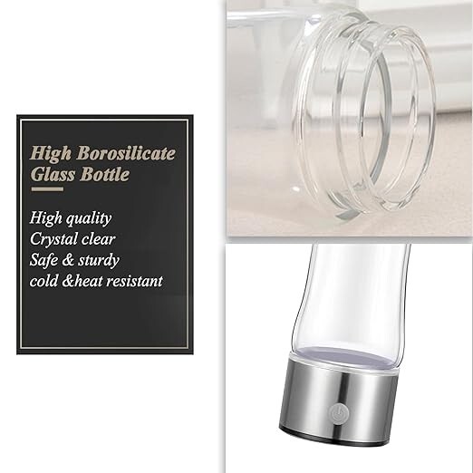 Hydrogen Water Bottle Generator with SPE PEM Technology, 3Min Quick Electrolysis