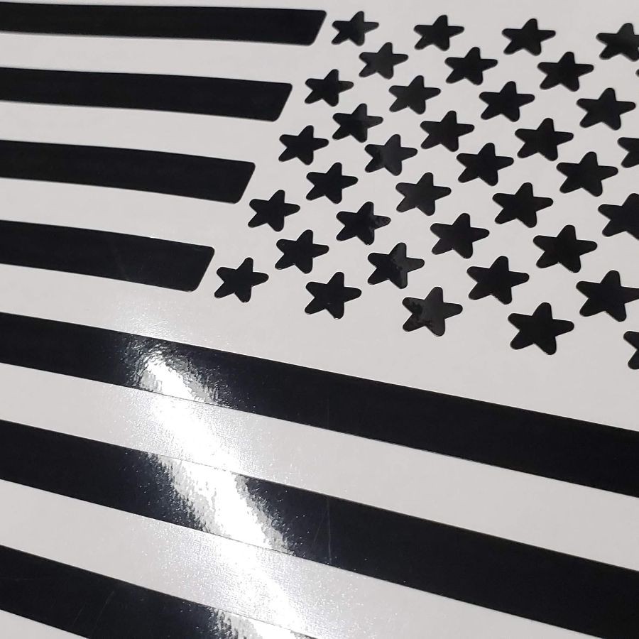 American Flag Decal (4" x 7", Gloss Black)