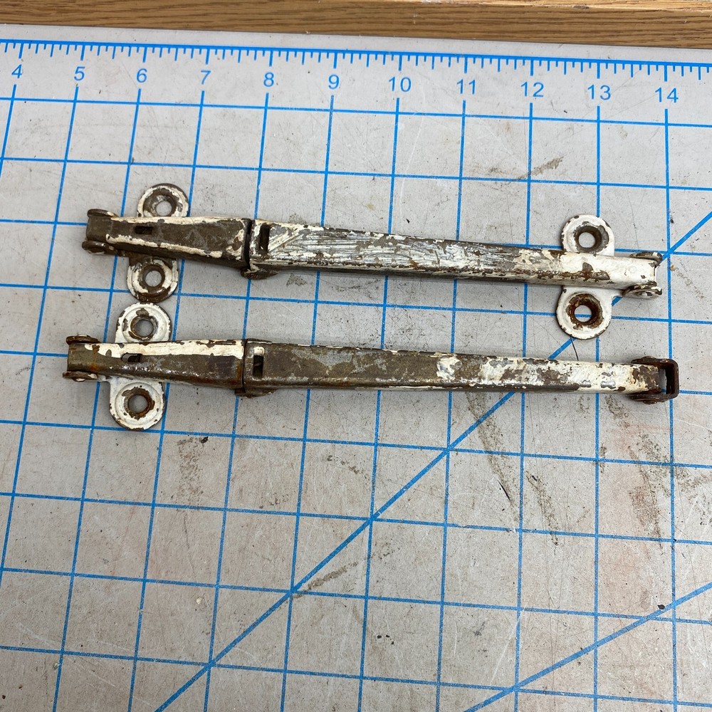 2x Vintage Universal Lid/Door Hinge Support Bracket Unknown - Broken