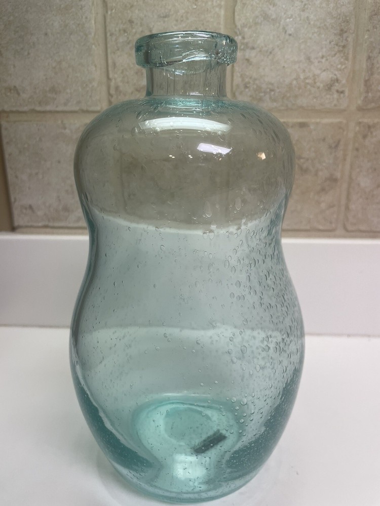 Creative Co-Op Teal Bubble Glass Jar/Bottle