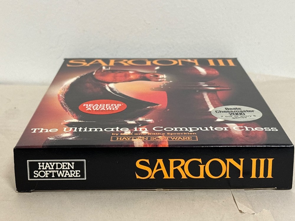 Sargon 3 III Computer Chess Software - Apple & IBM PC 5.25" Floppy Disk