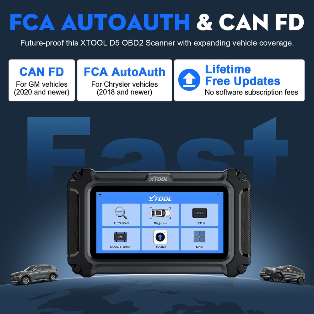 XTOOL D5 OBD2 Scanner Engine ABS SRS Transmission Diagnostic Tool Code Reader