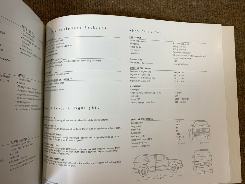 Original 2000 Oldsmobile Bravada Brochure