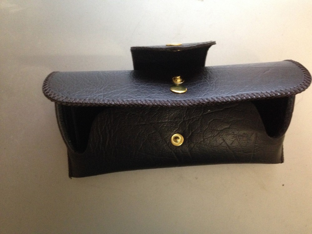 brown double snap belt loop eyeglass case holder