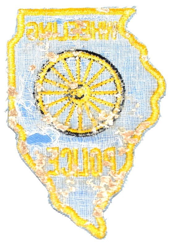 WHEELING ILLINOIS IL Sheriff Police Patch – STATE SHAPE - VINTAGE OLD MESH