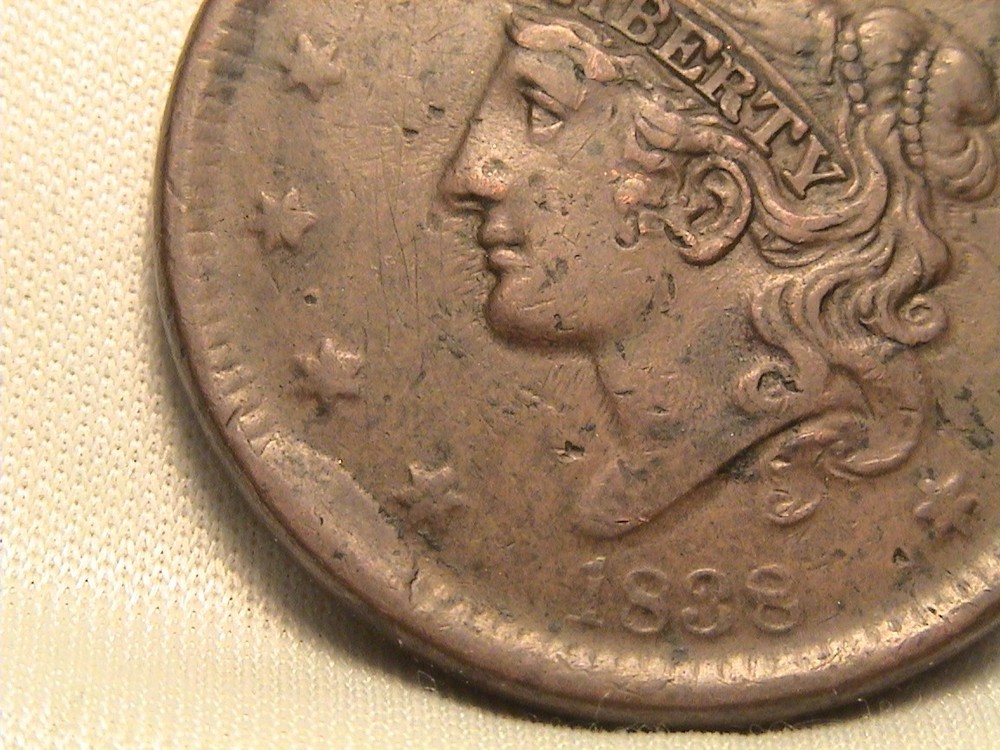 1838 Coronet Head Large Cent N-11/13