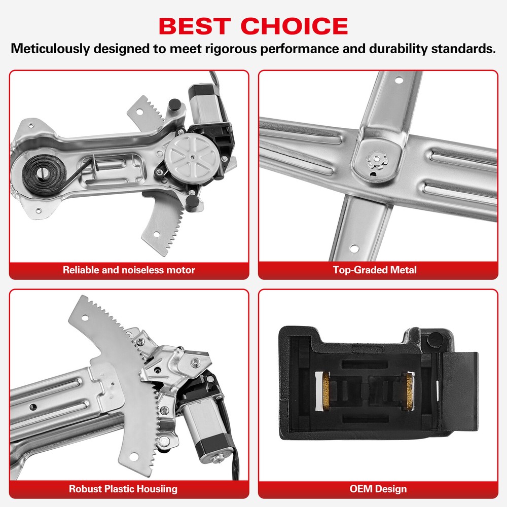 Front Left Right Power Window Regulator With Motor for 1994-2004 Ford Mustang