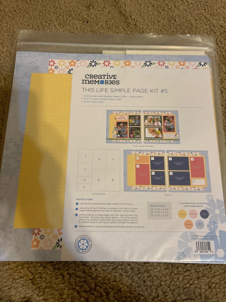 Creative Memories This Life Simple Page Kit #5 Spring - Pg Layout 2024