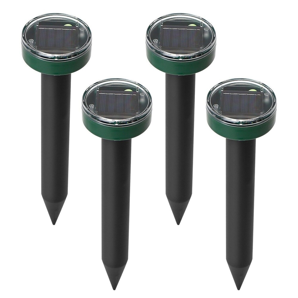 4 Pack Solar Power Ultrasonic Mice Gopher Mole Pest Snake Repellent Repeller