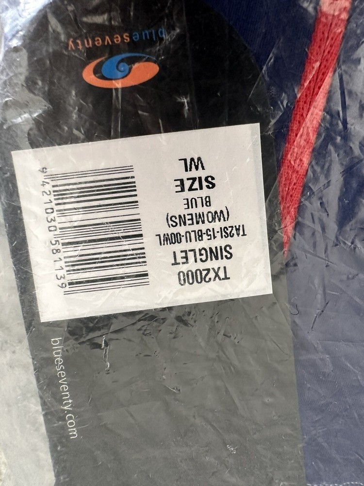 Blueseventy TX2000 Singlet, Womens Large, Blue