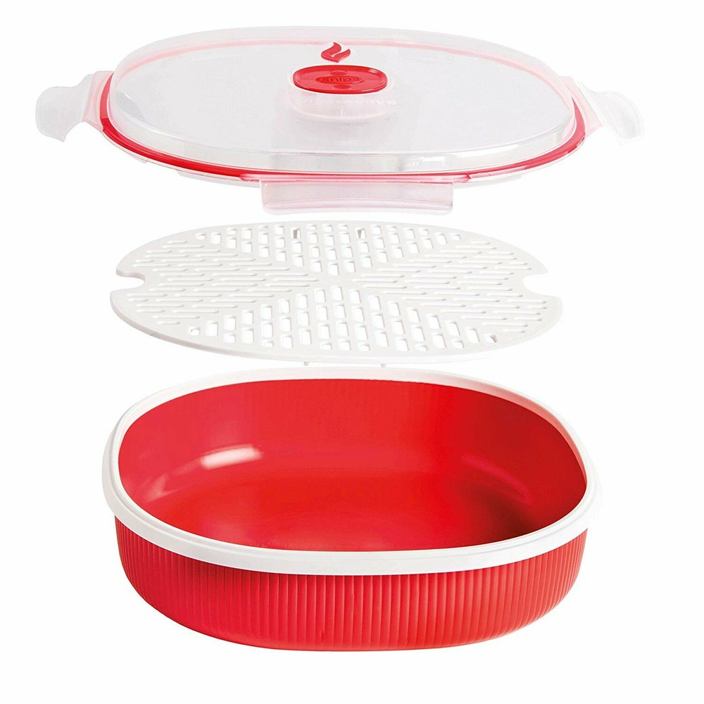 Snips TimeZero 2L Microwave 3pc Set - Steamer, Soup Mug & Egg Poacher