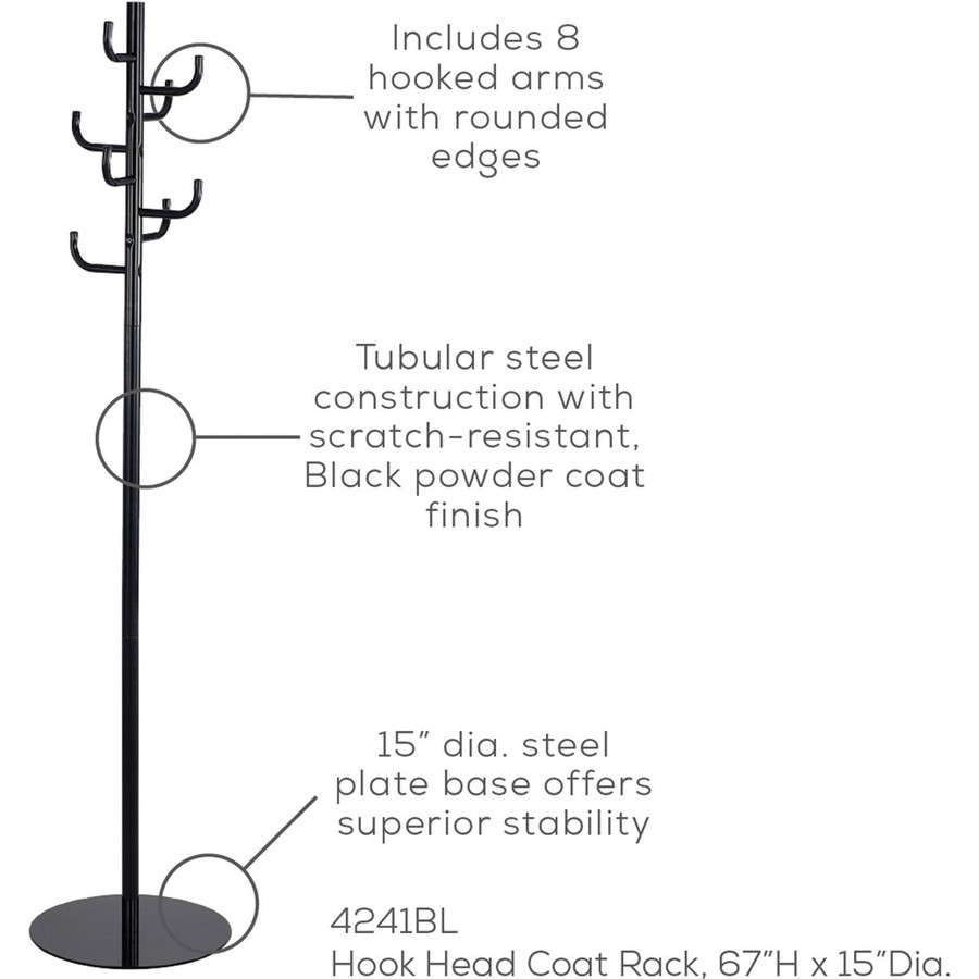 Safco Hook Head Coat Rack (4241bl)
