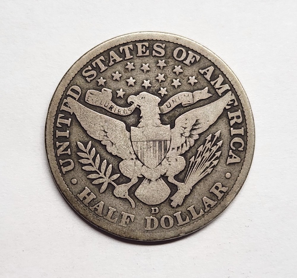 1913-D Barber Half Dollar – Nice VG