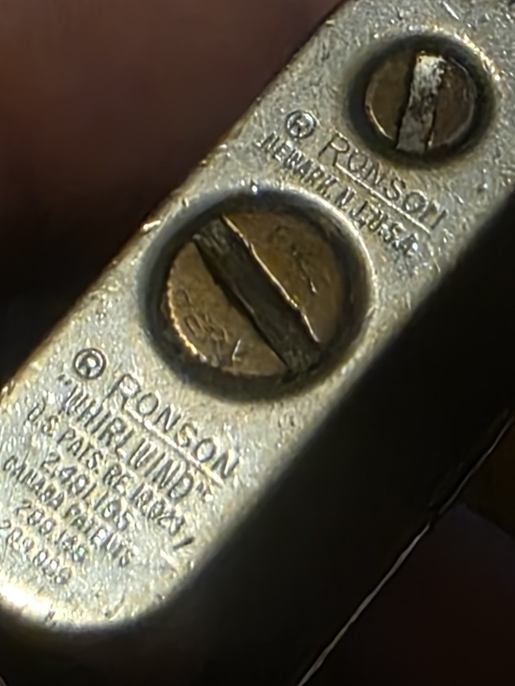 1950s Ronson Whirlwind Standard Lighter engraved with SJP (Untested)