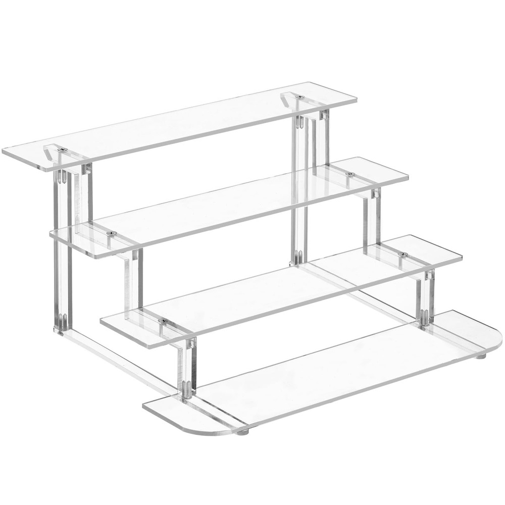 4 Tier Acrylic Display Risers, Perfume Organizer Stand, Clear Shelf Risers fo...