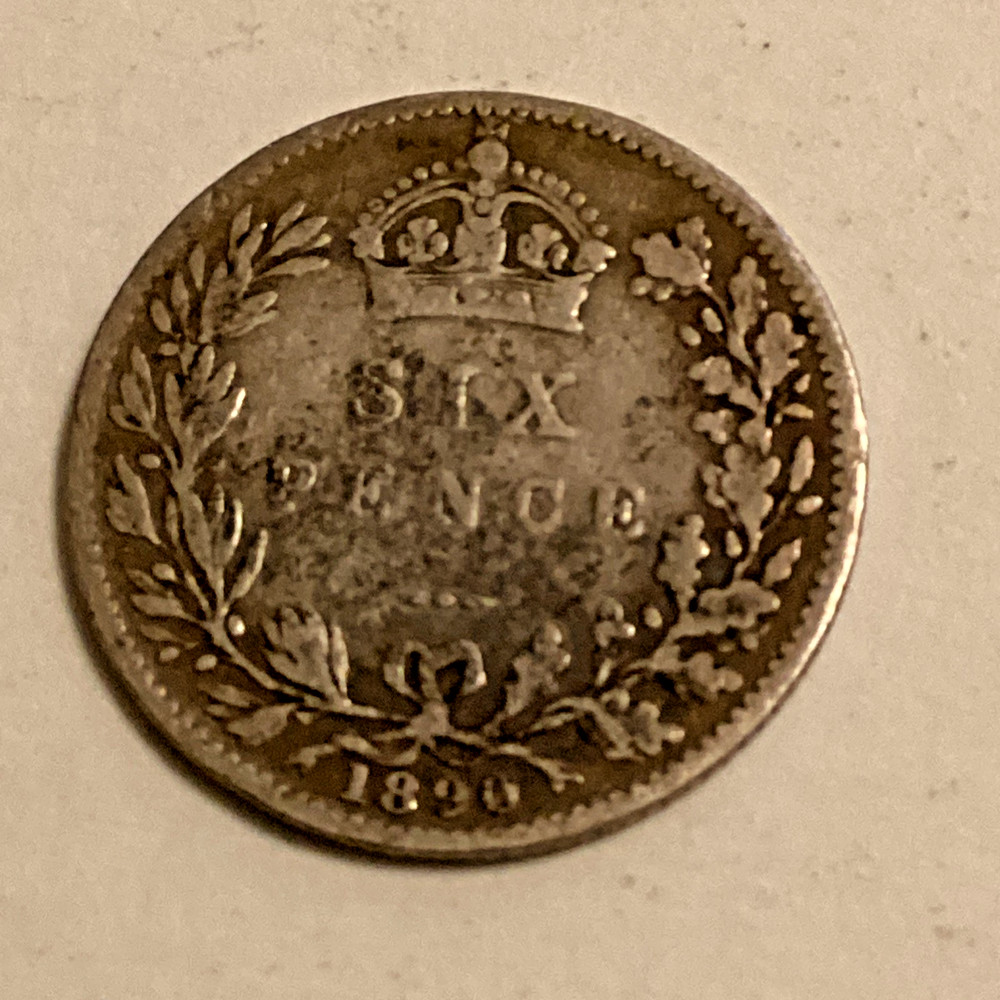 1890 GREAT BRITAIN 6 PENCE SILVER KM #760