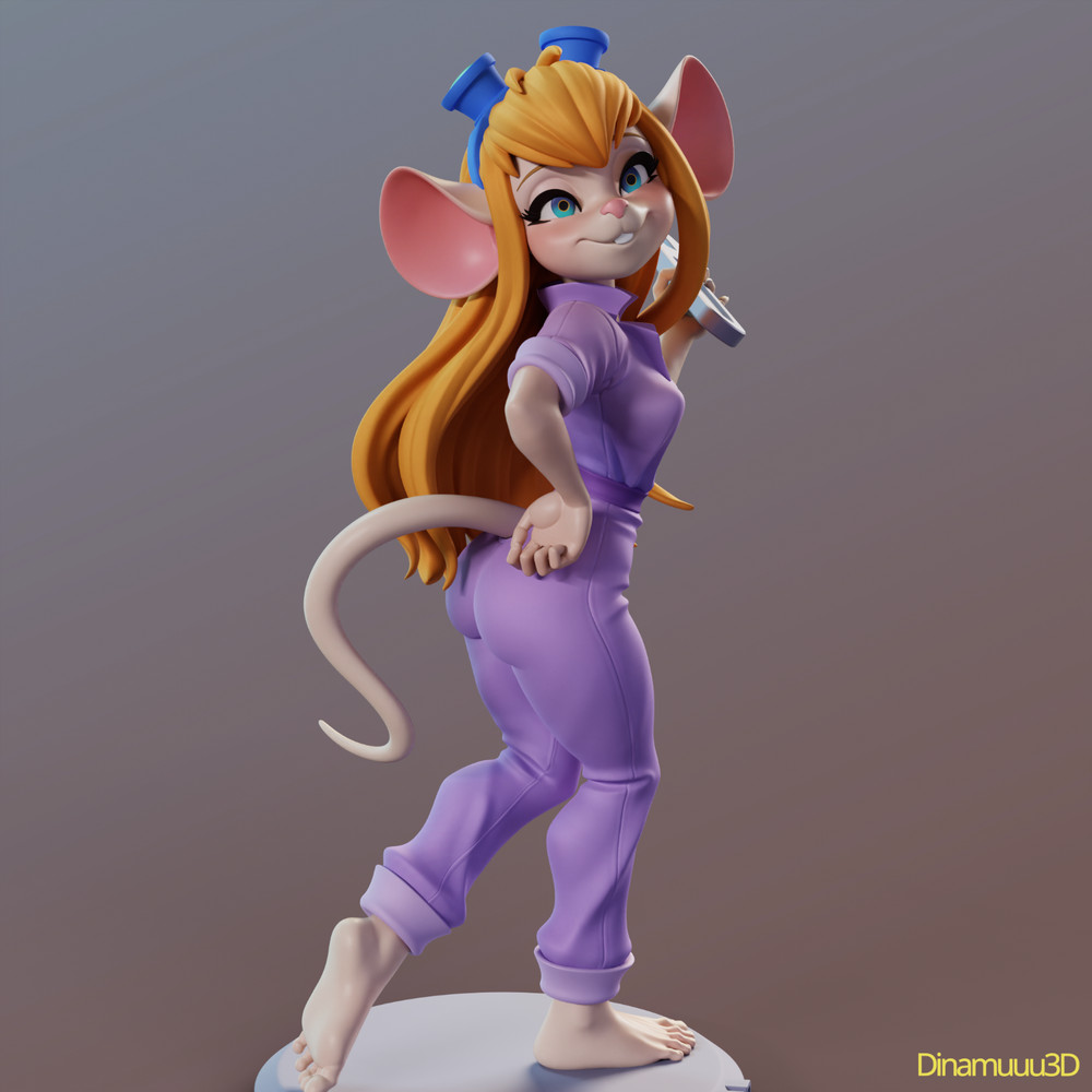 Gadget Hackwrench 3D Model Resin Statue Part Kit-Space Gray-Unpainted
