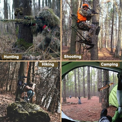Tree Stand Straps Bow Hanger with Metal Hooks, High Loading Two Straps Style