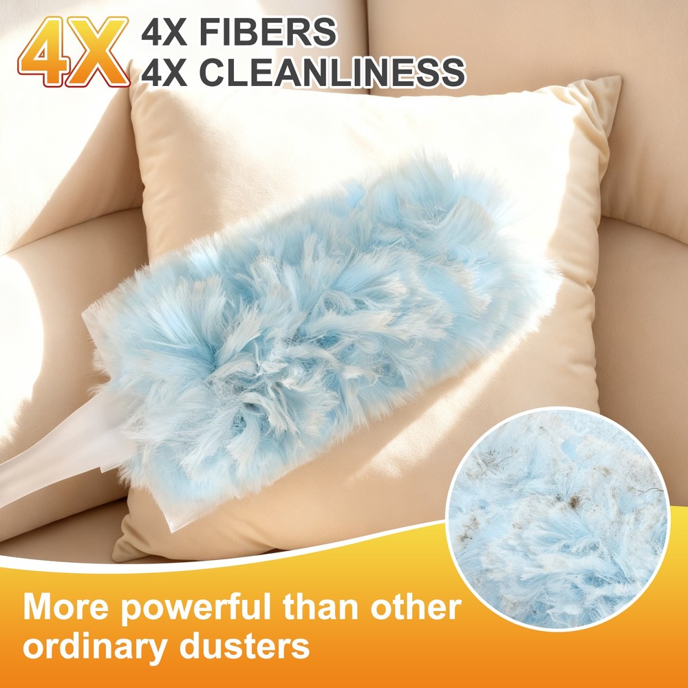 4 Count Yellow Handle Refill, with 40 Blue Dusters