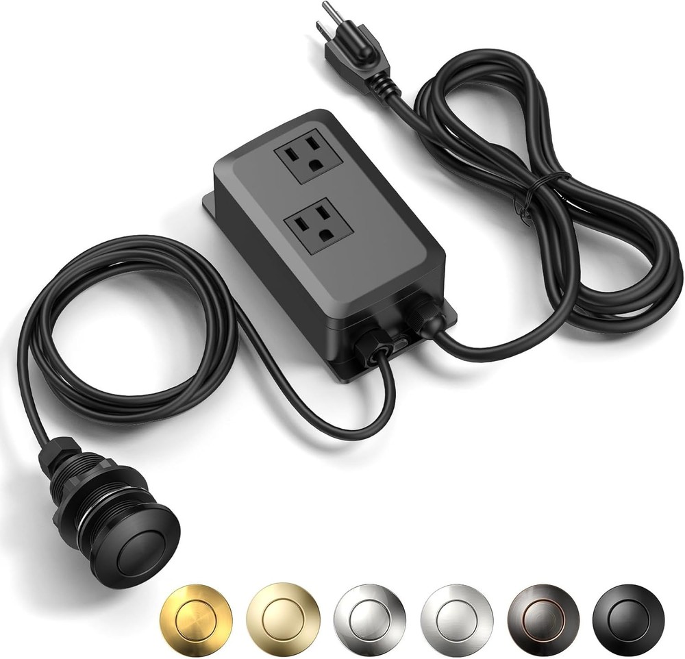 Garbage Disposal Air Switch Kit -Professional- Dual Outlet Sink Top Waste