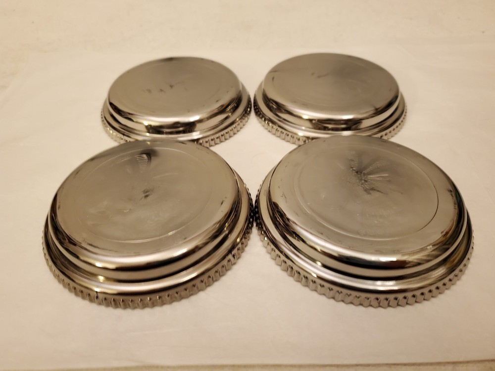GENUINE SILVER "CHRISTMAS BELL" DRINK COASTERS - PRE OWNED