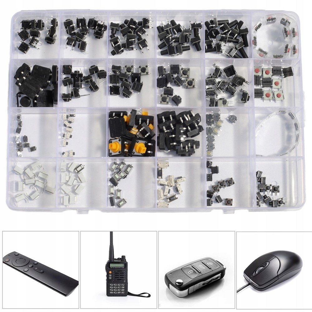 240Pcs Micro Momentary Tact Switch Kit Tactile Push Button Switch Assortment
