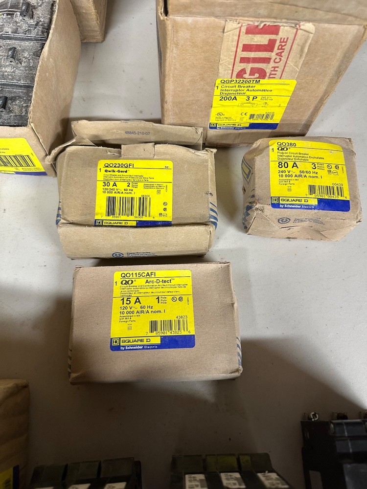 Electrical service and switch gear, SquareD. All with original packaging.