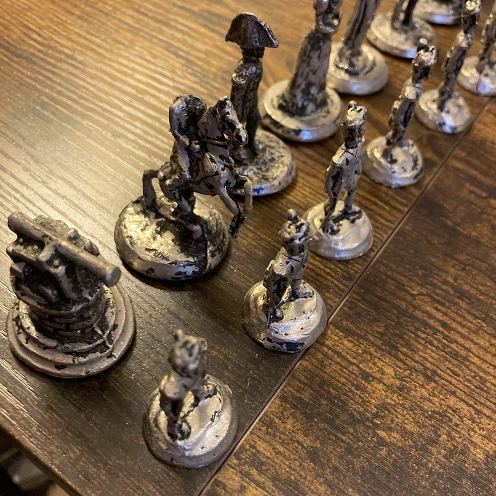 Masters Jack Scruby Napoleon Chess Set 24KT Gold Nickel Silver Plate See Details