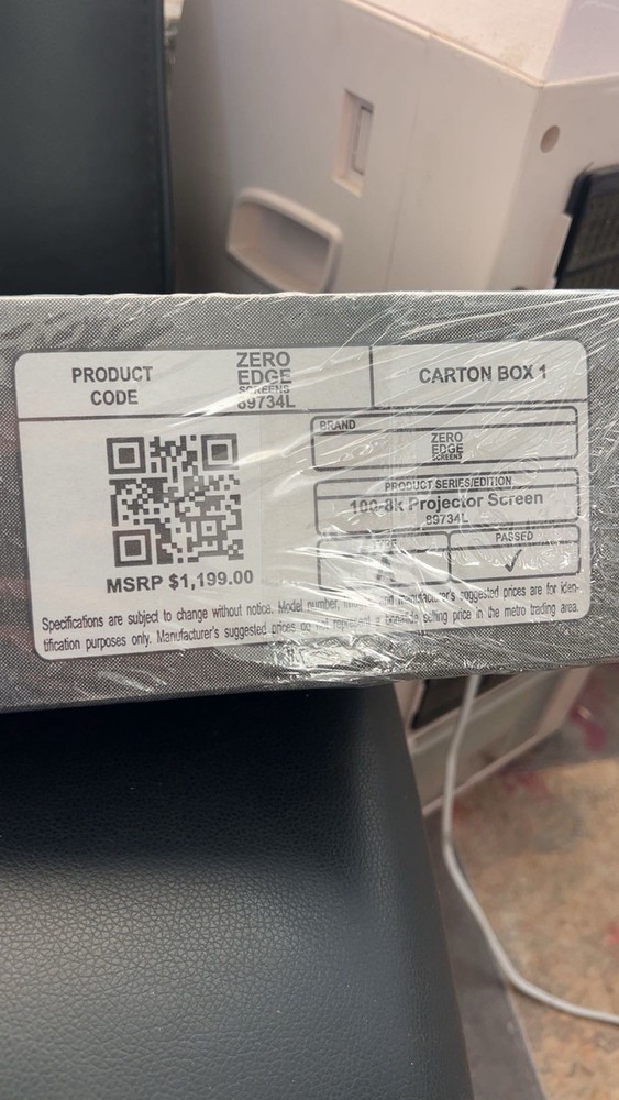 Elitech 100” Motorized Projector Screen - Zero Edge - 4K/8K UHD - New Sealed