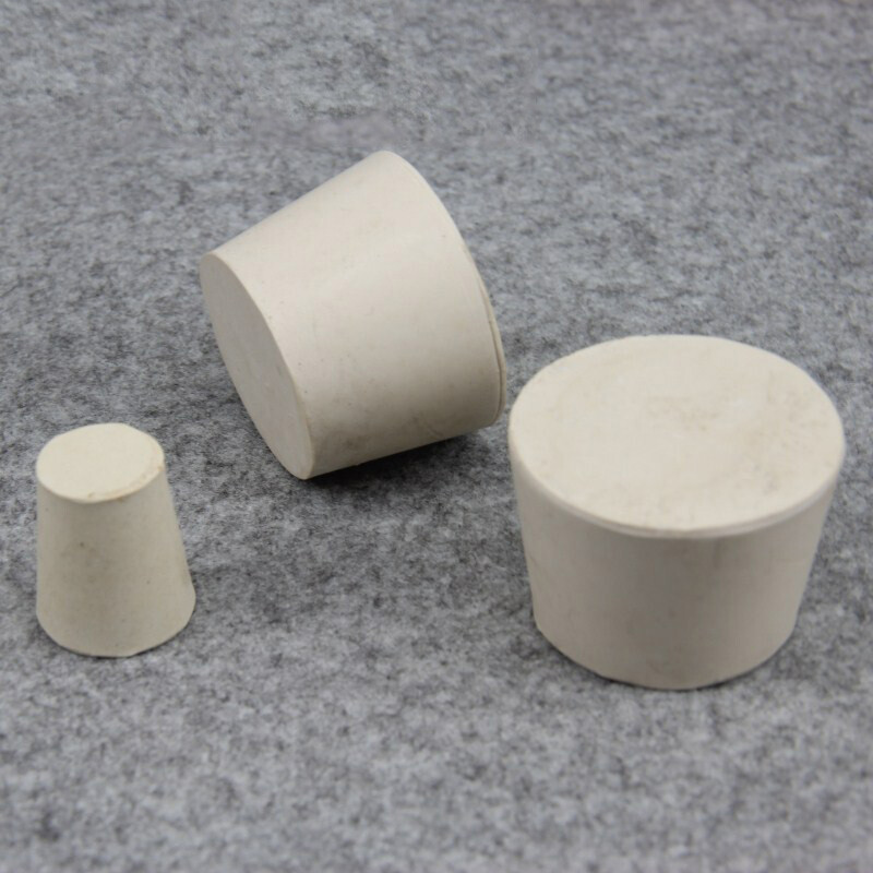 White Rubber Stopper Bungs Laboratory Solid Hole Stopper Tapered Flask 23 Sizes