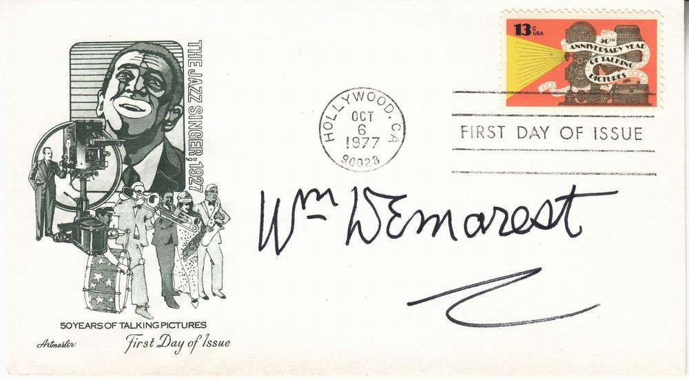 WILLIAM DEMAREST (1892-1993) hand signed autographed 1977 FDC cover