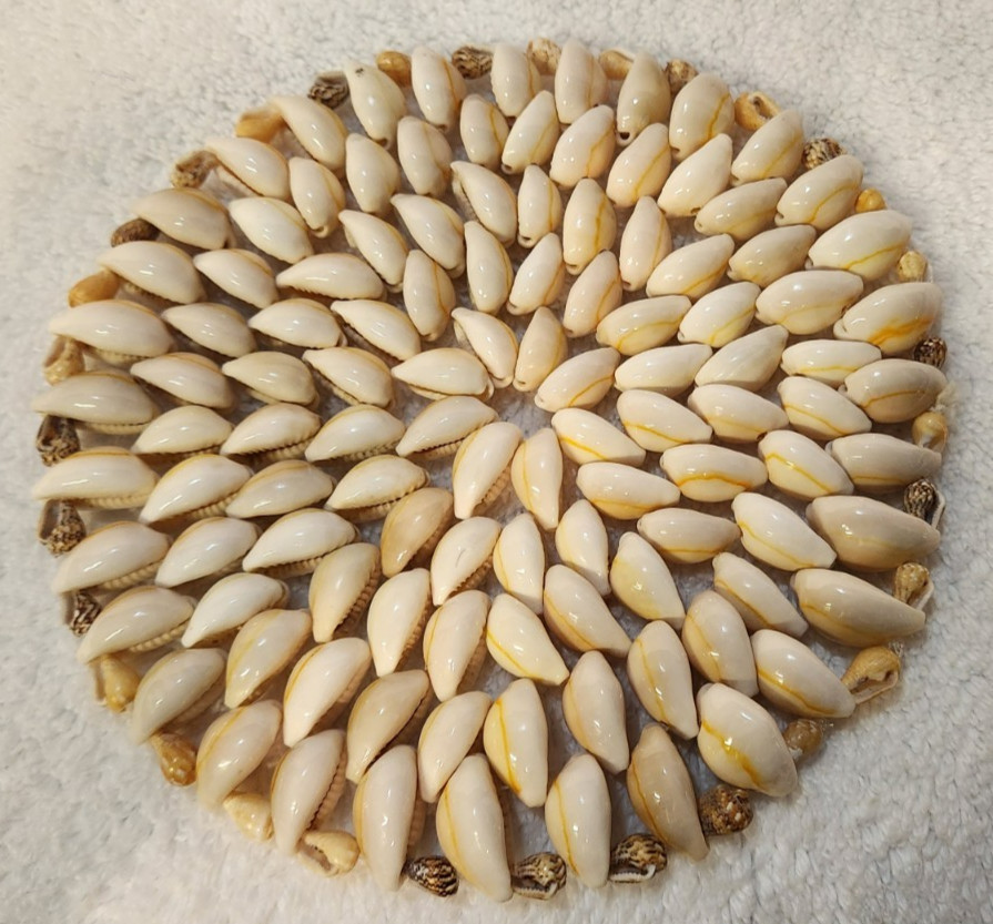 Cowrie Shell Trivet Coaster 6 x 6" Nautical Beach Decor