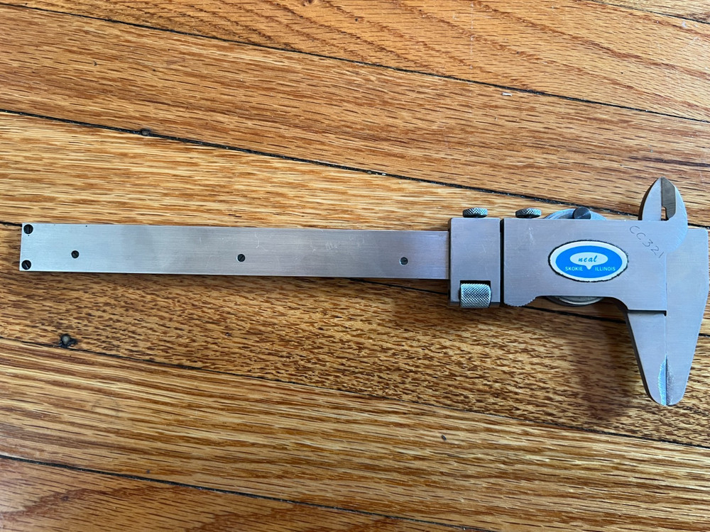 Helios Caliper Vintage Stainless - Tested & Working w/ Case