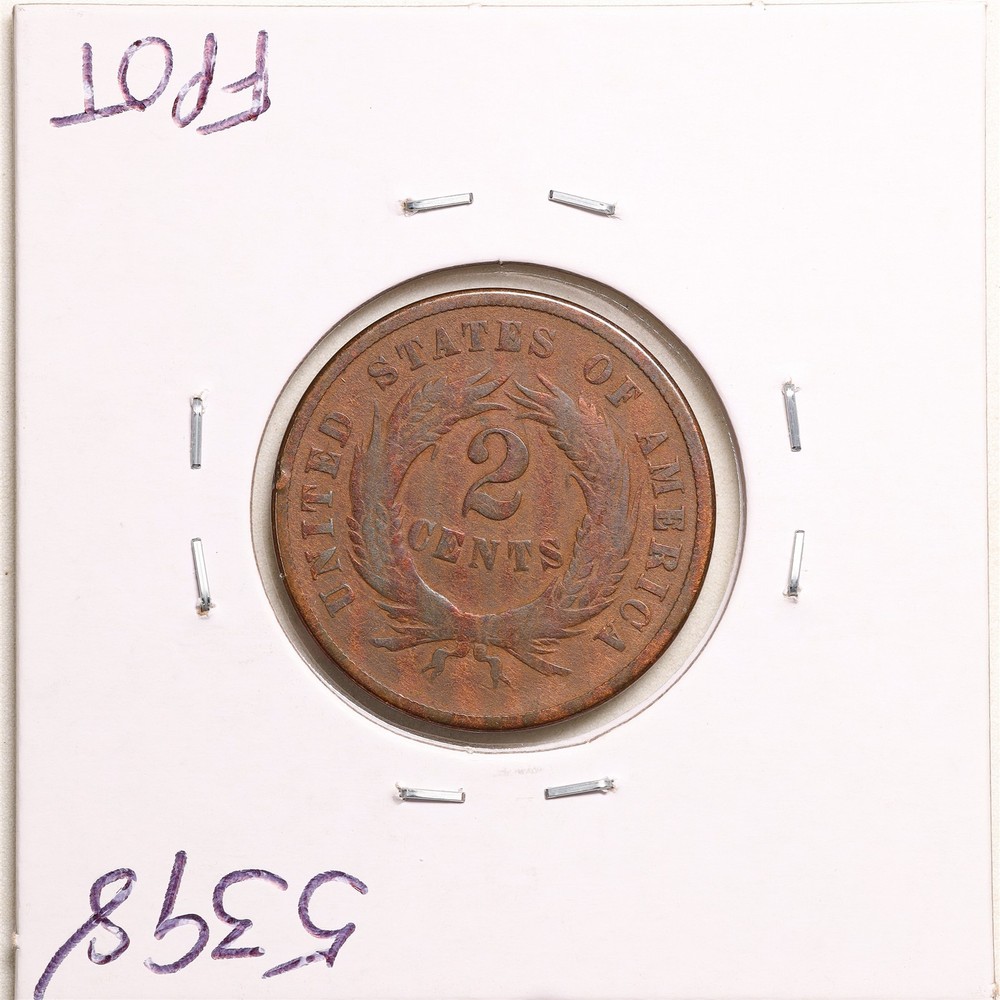 1869 2C Two Cent Piece with VG Detail Cleaned #5398
