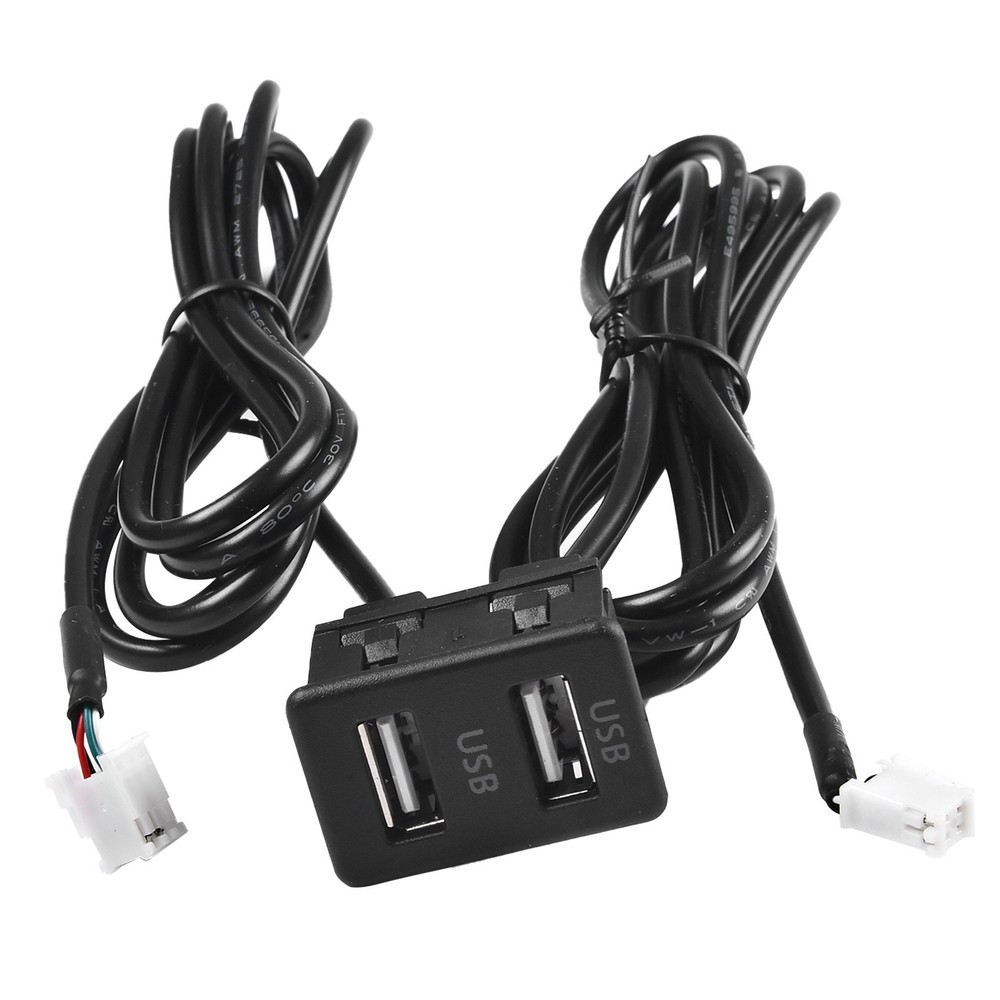 Car For Dash Mount Dual USB Port Panel Interface Extension 145cm Cable Adapter