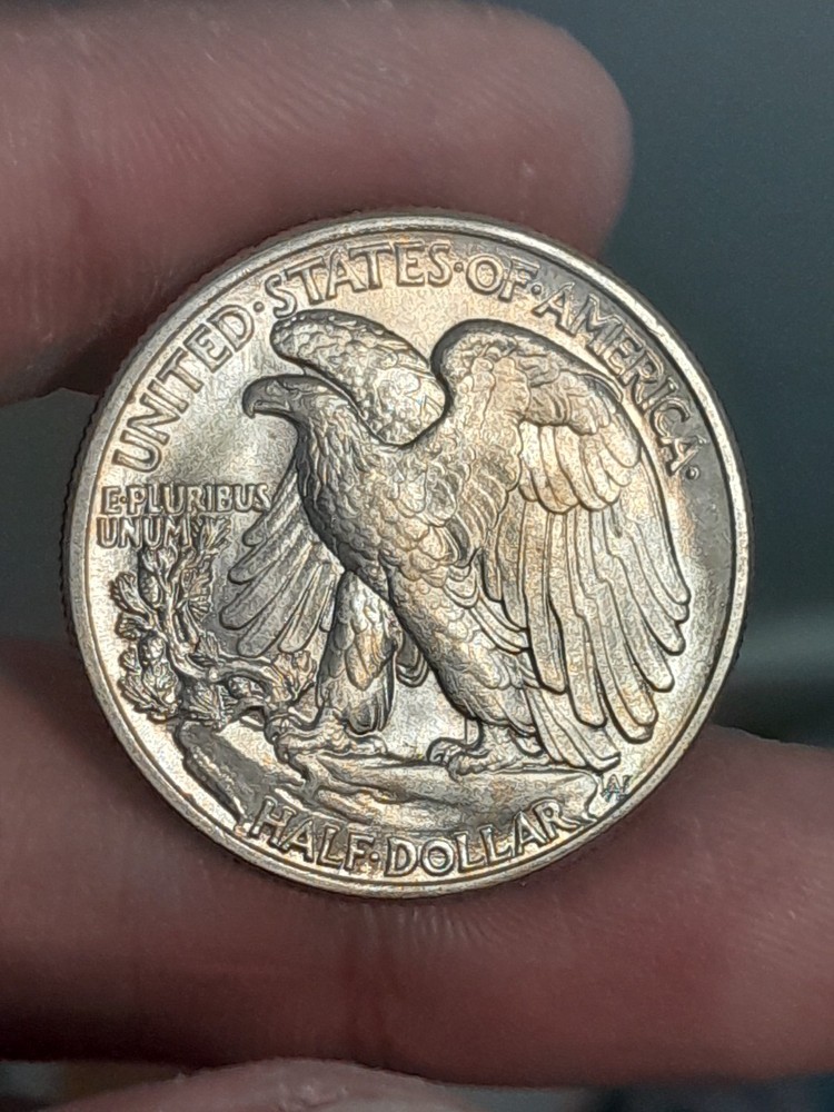 1945- P Liberty Walking Silver Half Dollar BU