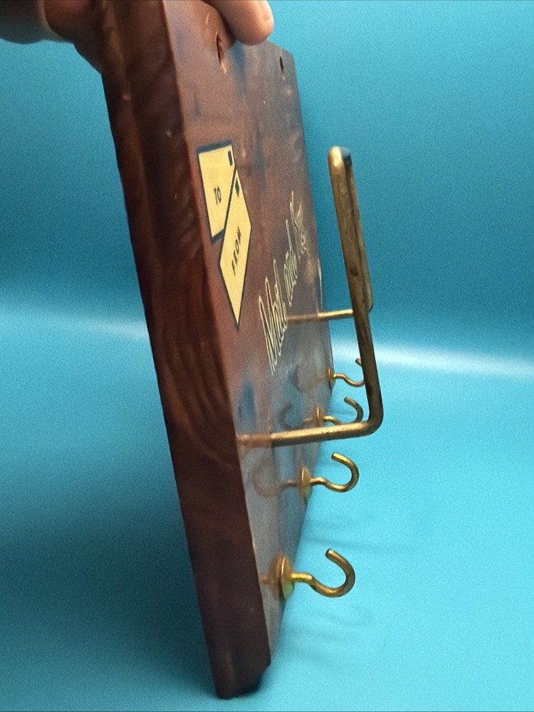 Vintage cedar wood plaque Mail and Key Holder