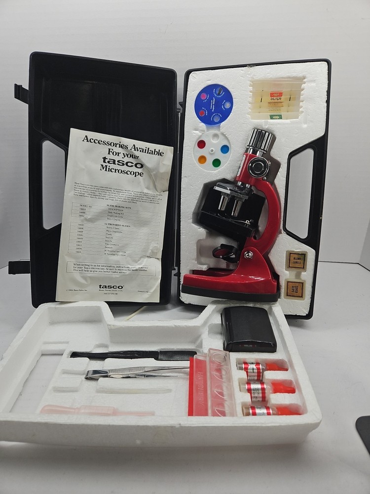 Vintage 1984 Tasco Microscope In Case