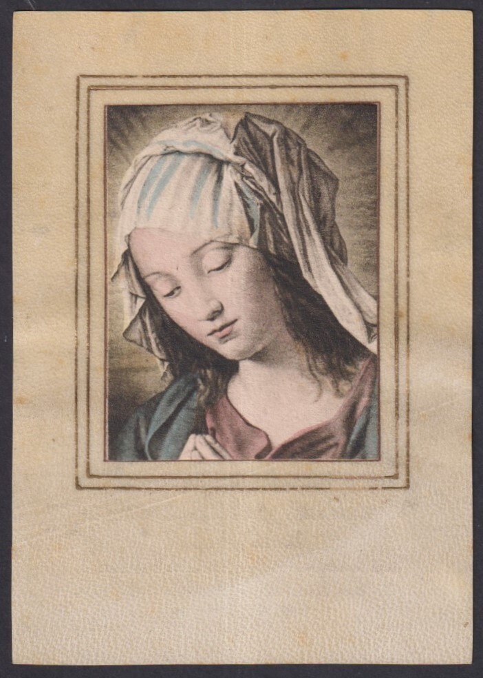 Holy card antique de la Virgin image pieuse santino estampa