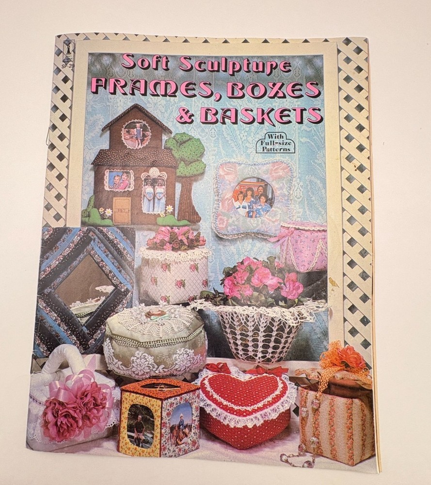 Soft Sculpture Frames Boxes & Baskets Vintage Craft Booklet with Patterns 1981